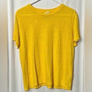 & Other Stories x Paris Atelier Yellow Women's Short Sleeve Top Size 8